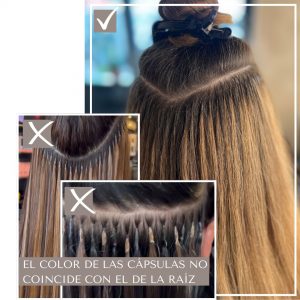 El color correcto de las cápsulas de queratina