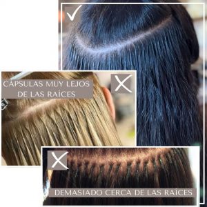 La distancia correcta de las extensiones de queratina